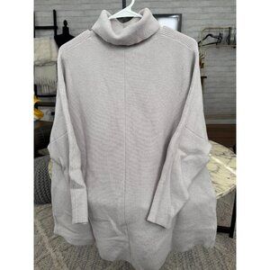 Women's Gray Turtleneck Batwing Sleeve Slouchy Oversized Sweater Size S